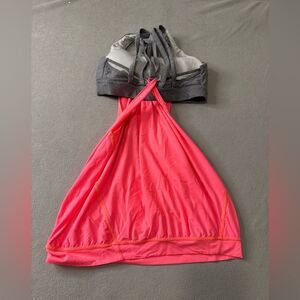 Lululemon women No Limit Tank Racerback Built In Bra Gray Pink Size 6